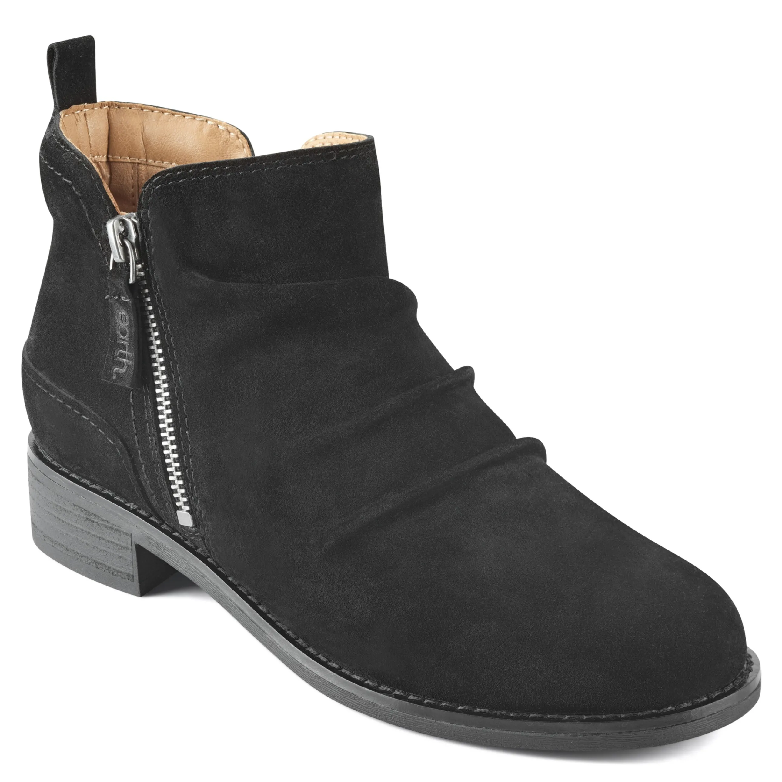 Nadya Round Toe Ruched Casual Booties