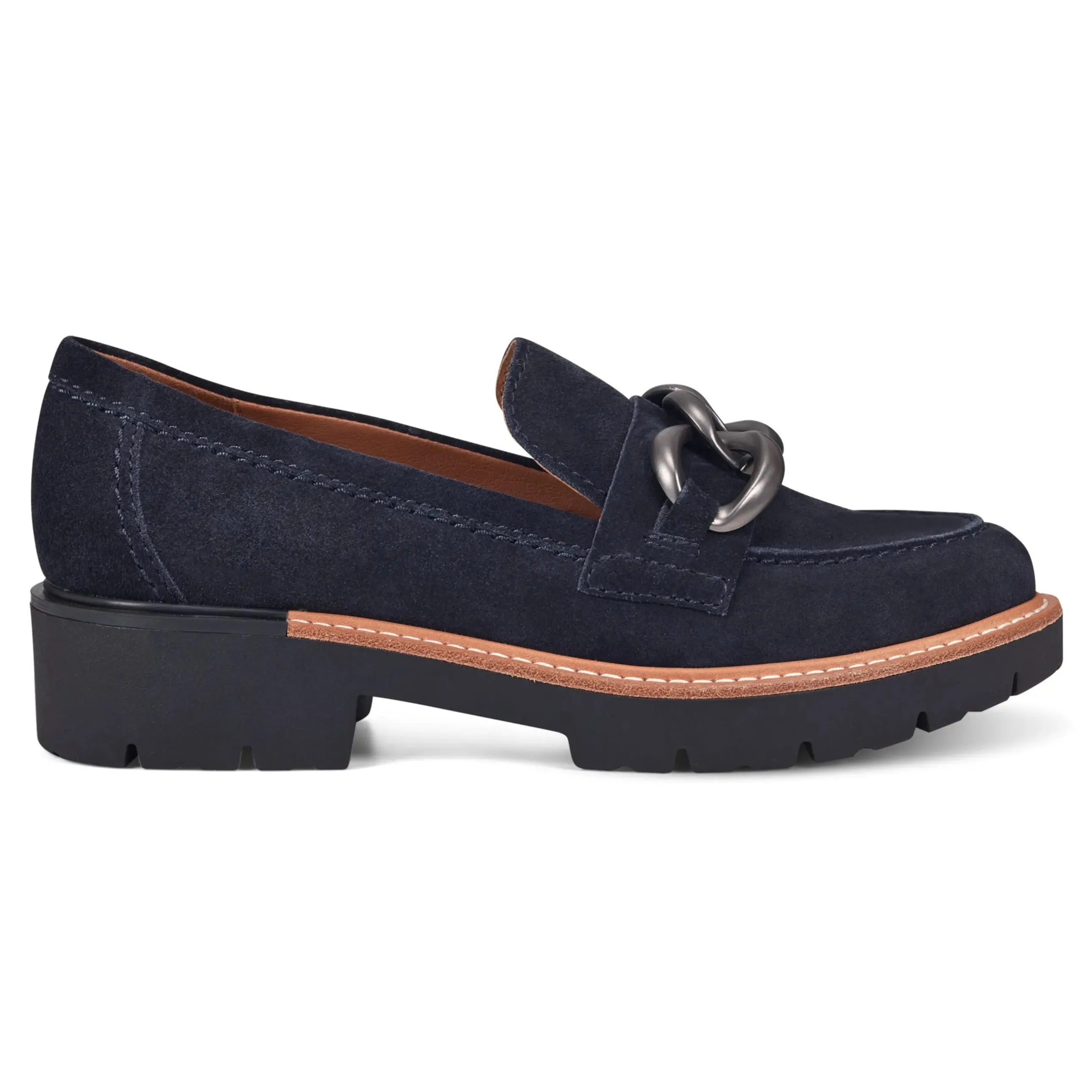 Zalor Round Toe Lug Sole Casual Slip-on Loafers