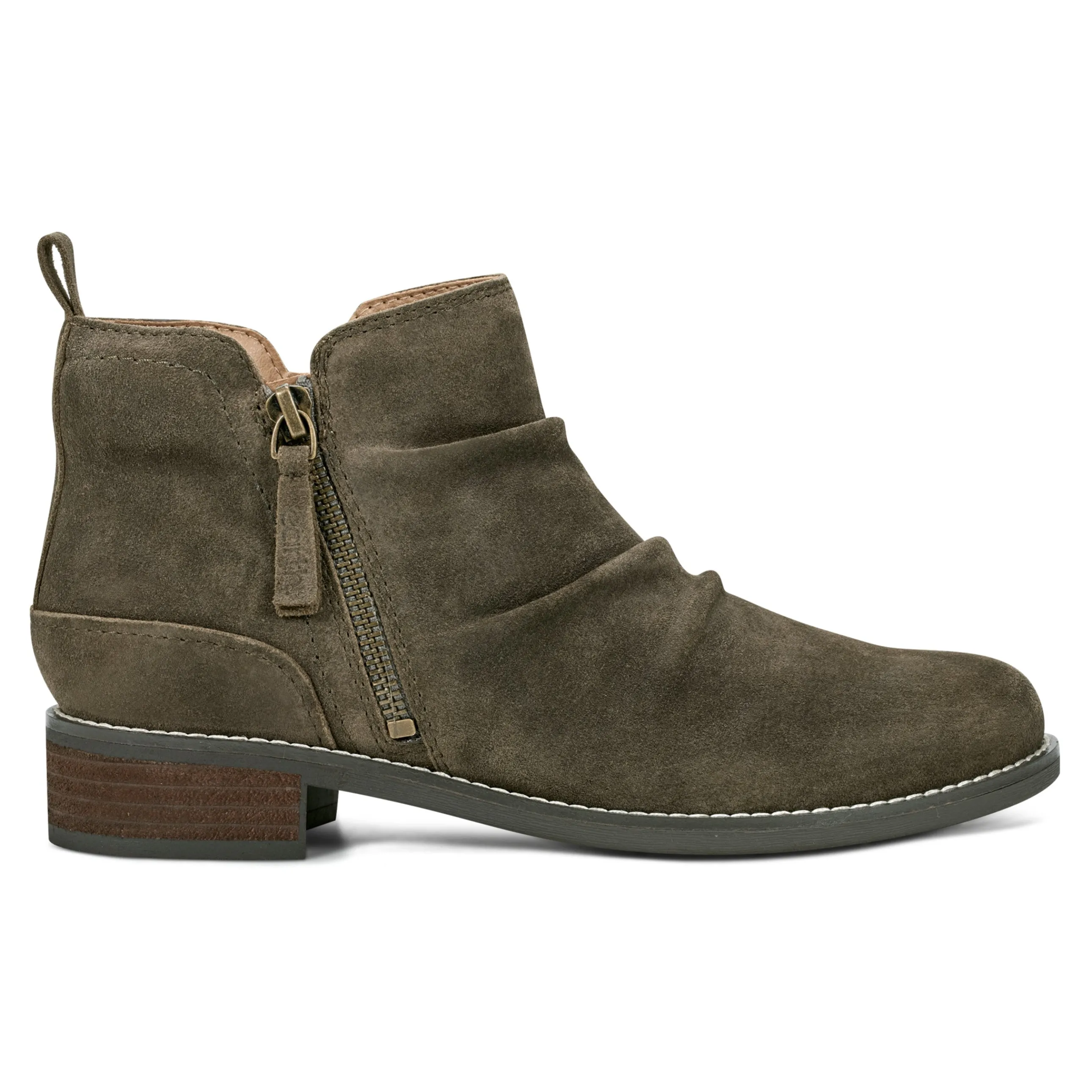 Nadya Round Toe Ruched Casual Booties
