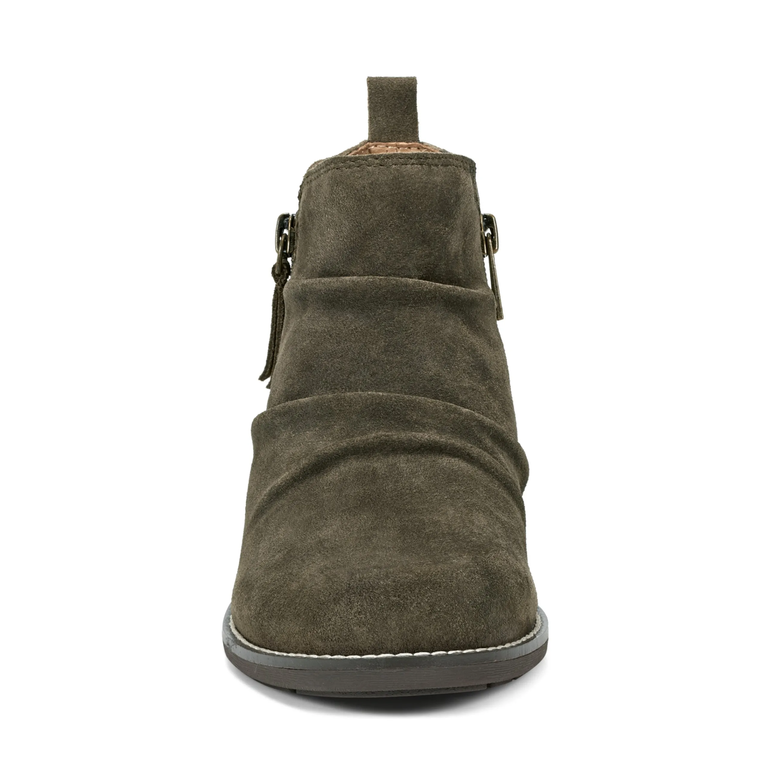 Nadya Round Toe Ruched Casual Booties