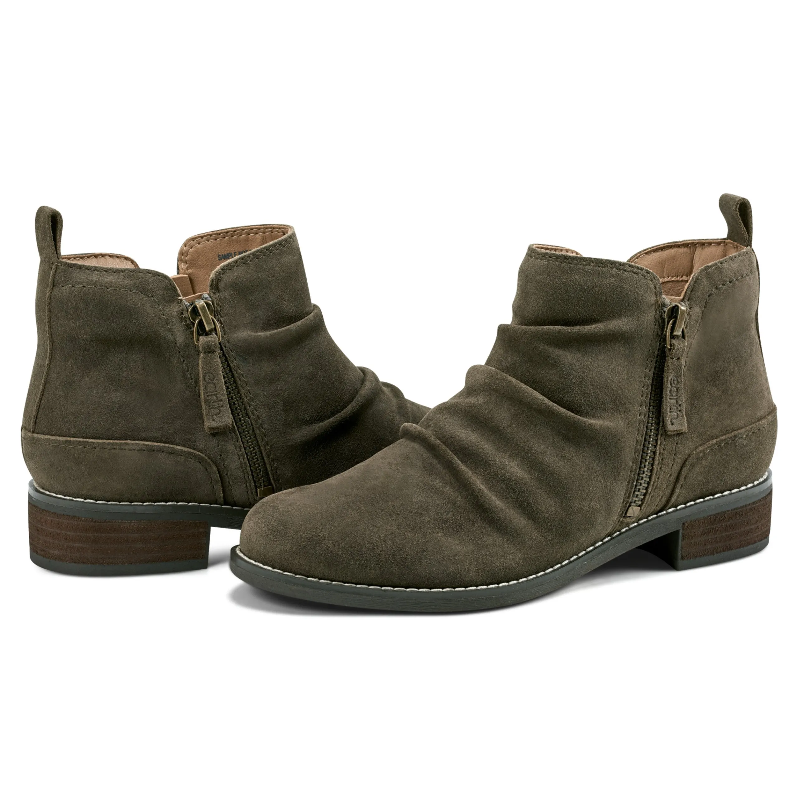 Nadya Round Toe Ruched Casual Booties