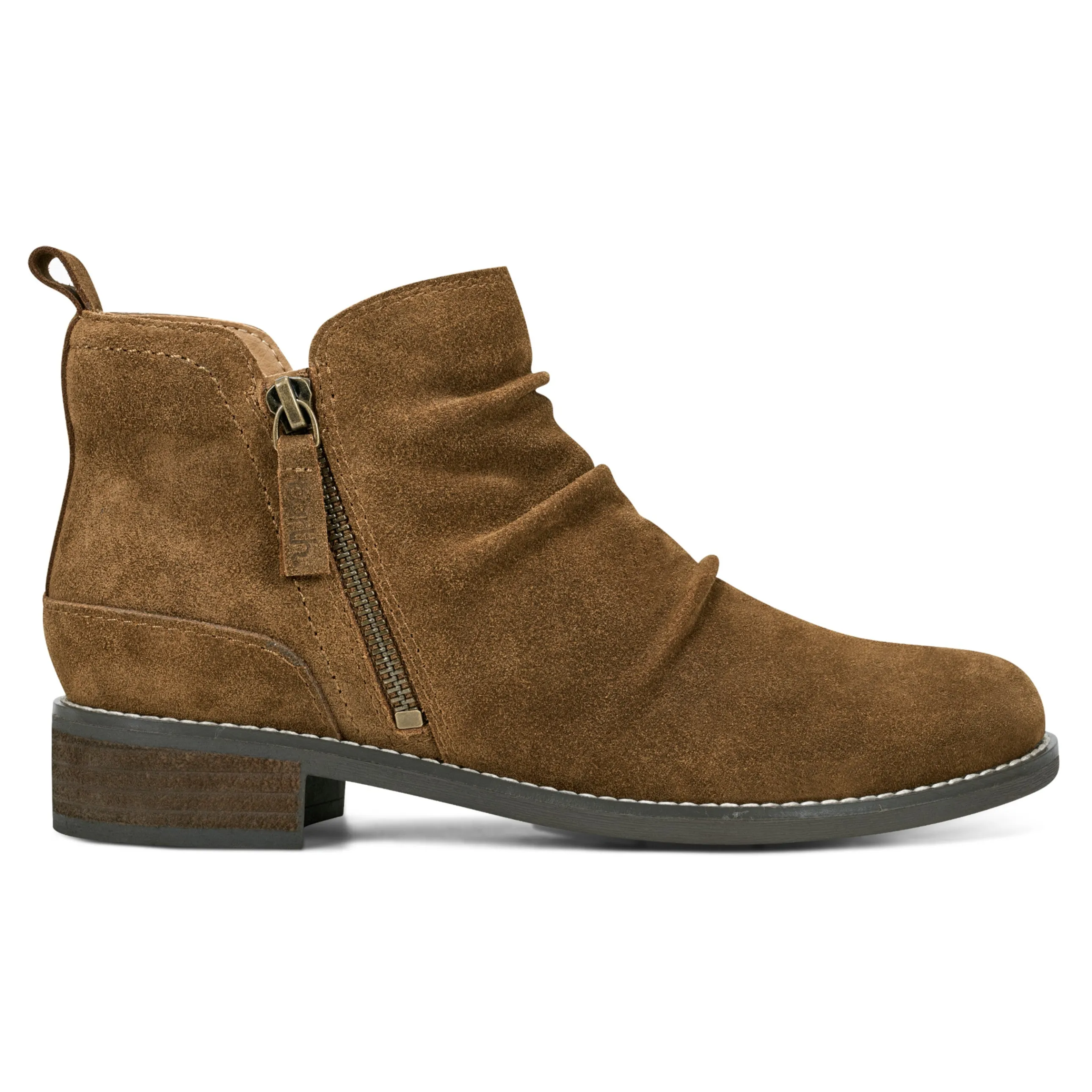 Nadya Round Toe Ruched Casual Booties