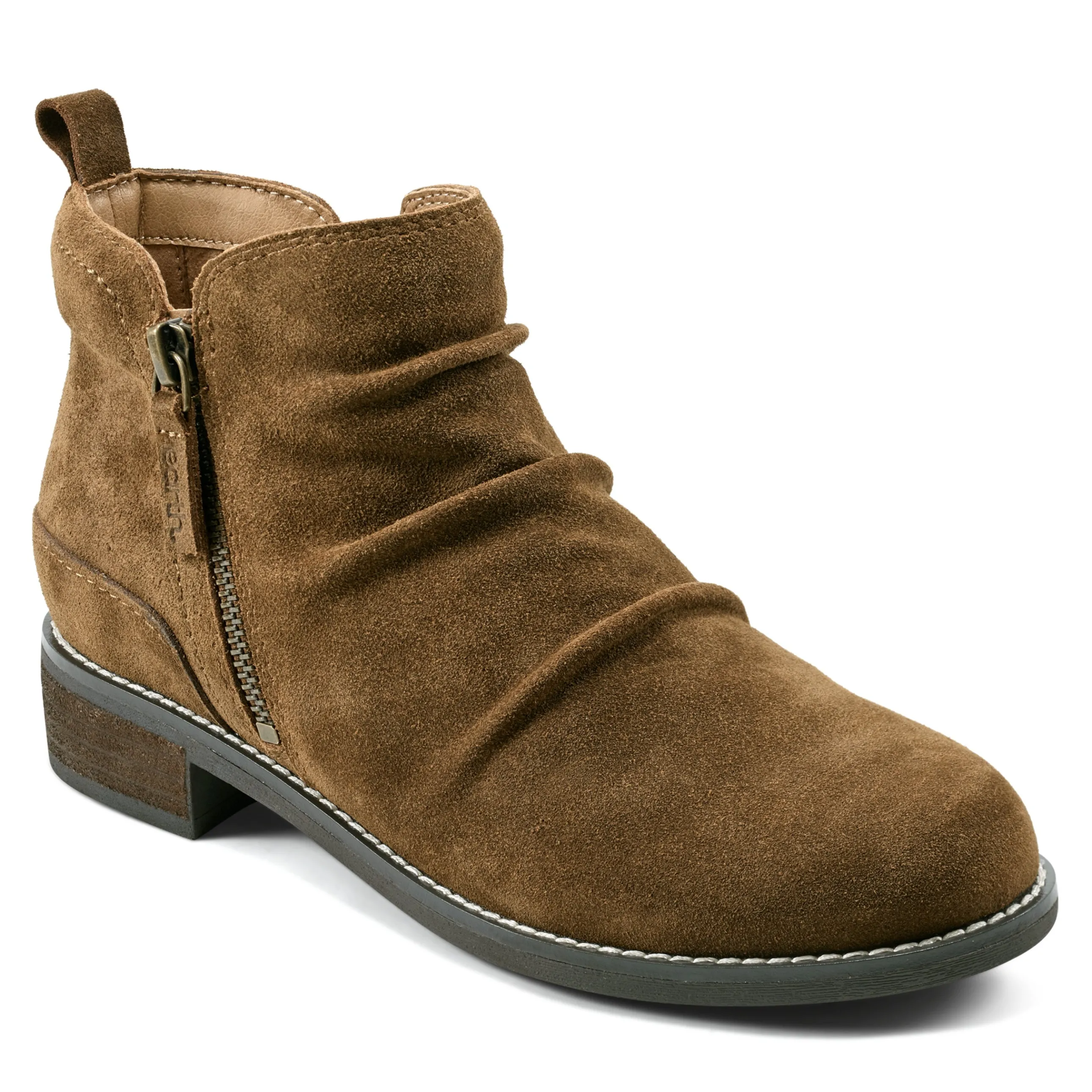 Nadya Round Toe Ruched Casual Booties