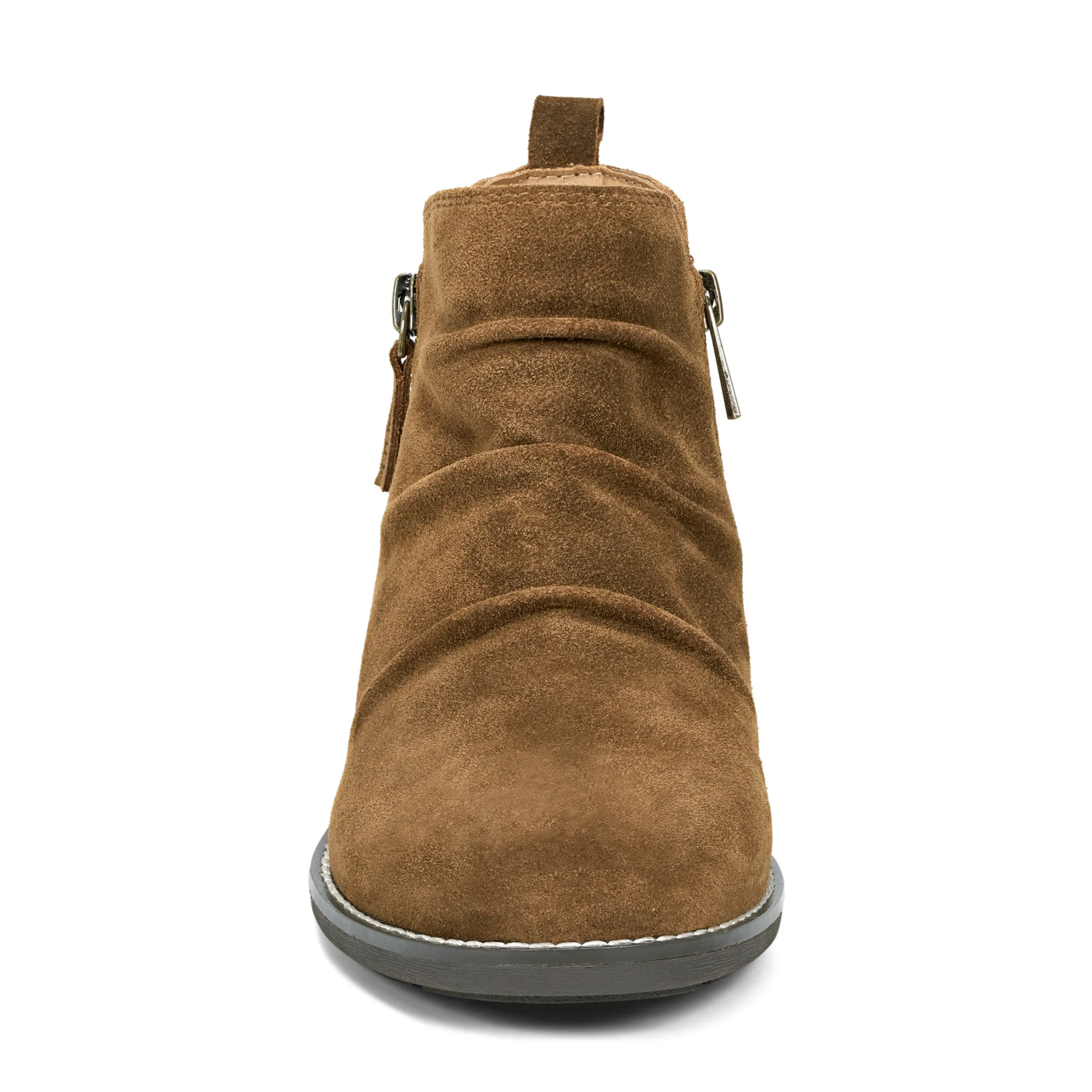 Nadya Round Toe Ruched Casual Booties