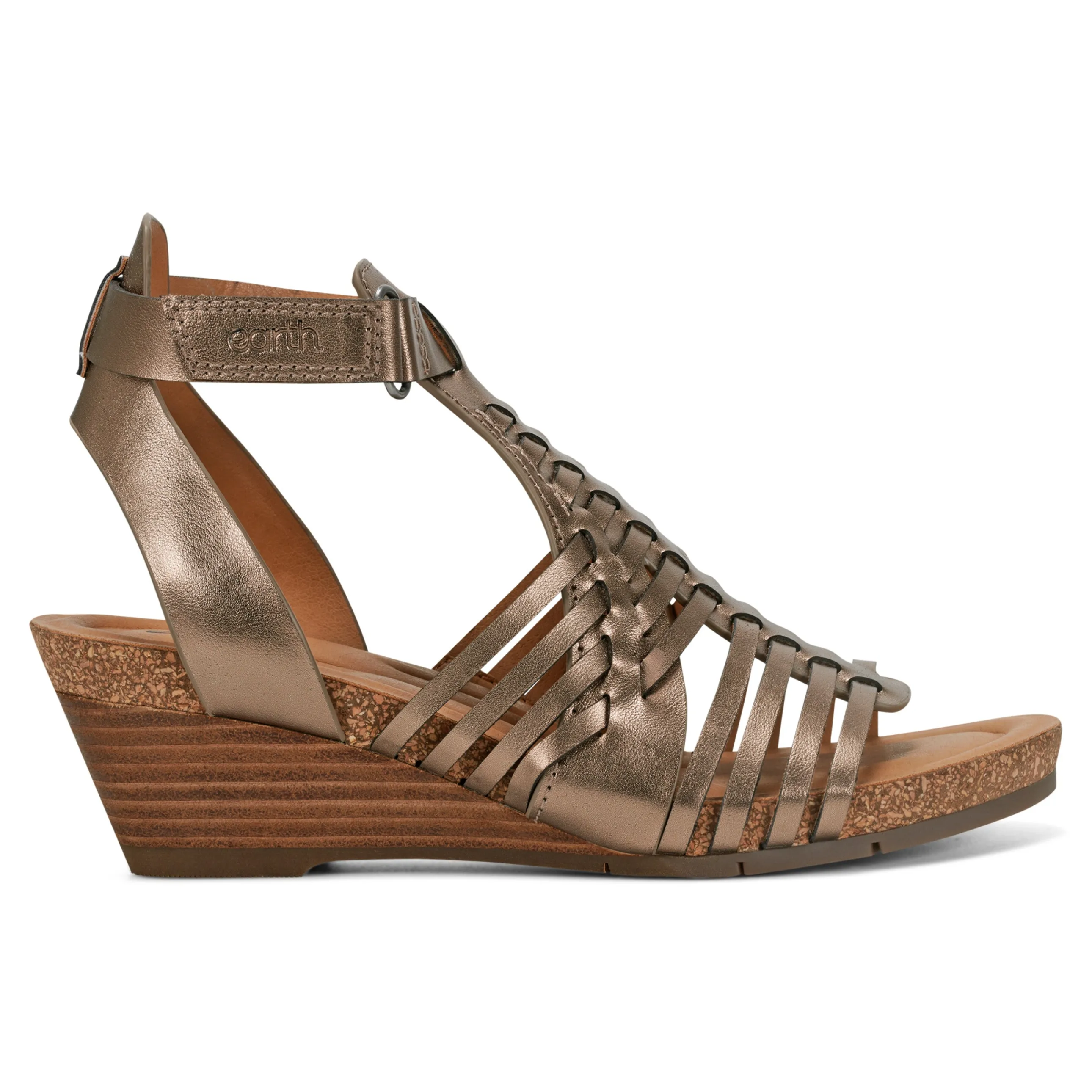 Hattie Round Toe Strappy Wedge Sandals
