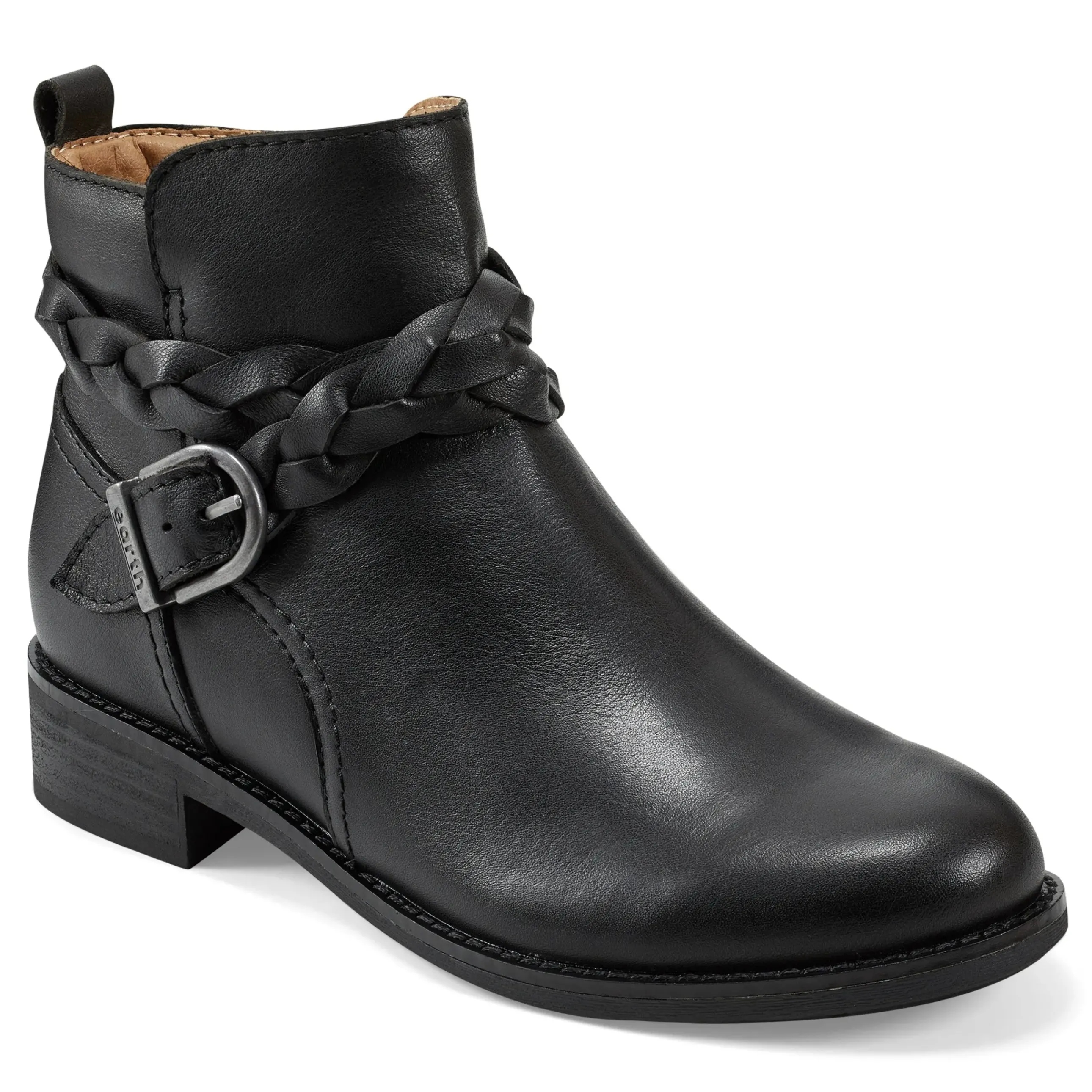 Nicole Round Toe Stacked Heel Casual Booties
