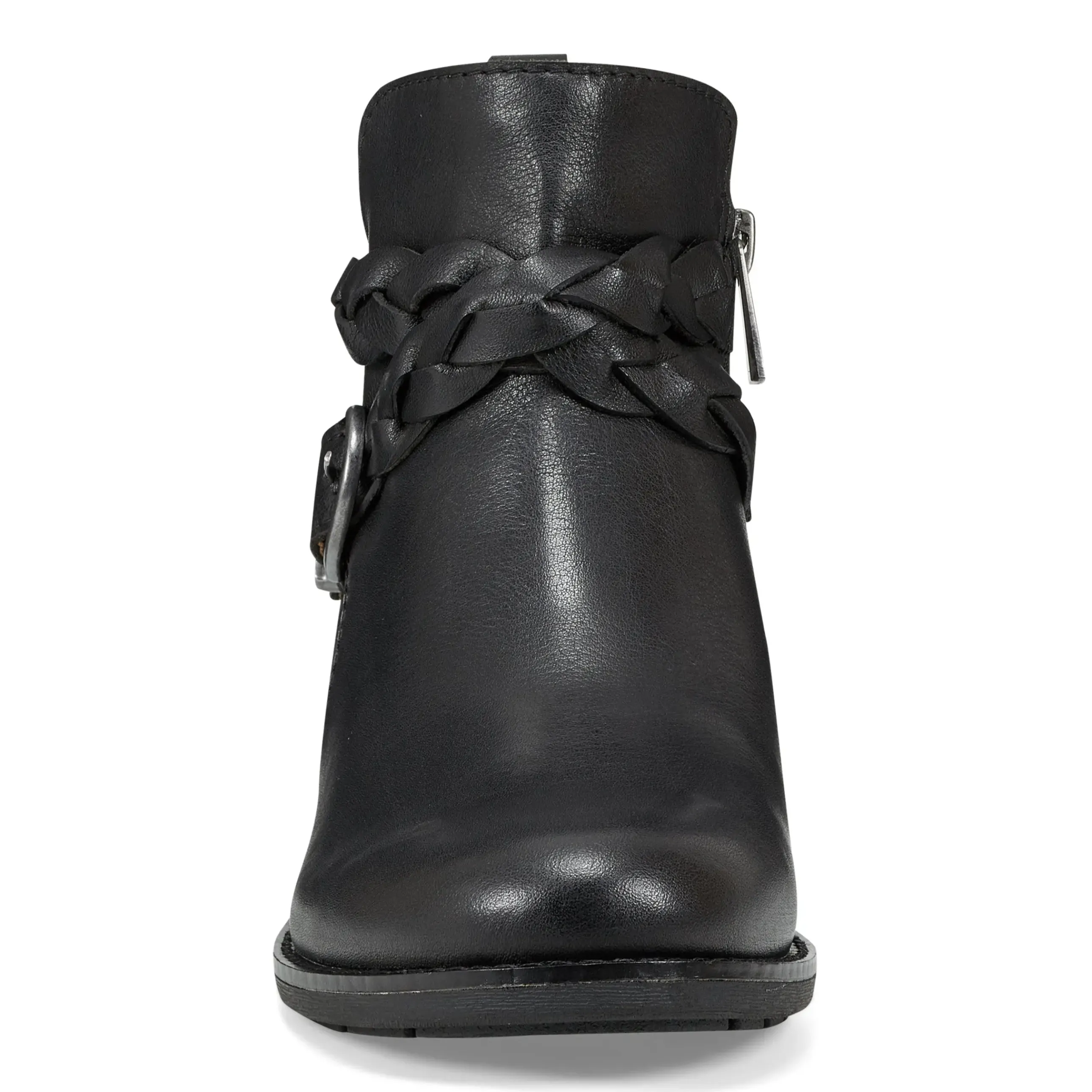 Nicole Round Toe Stacked Heel Casual Booties