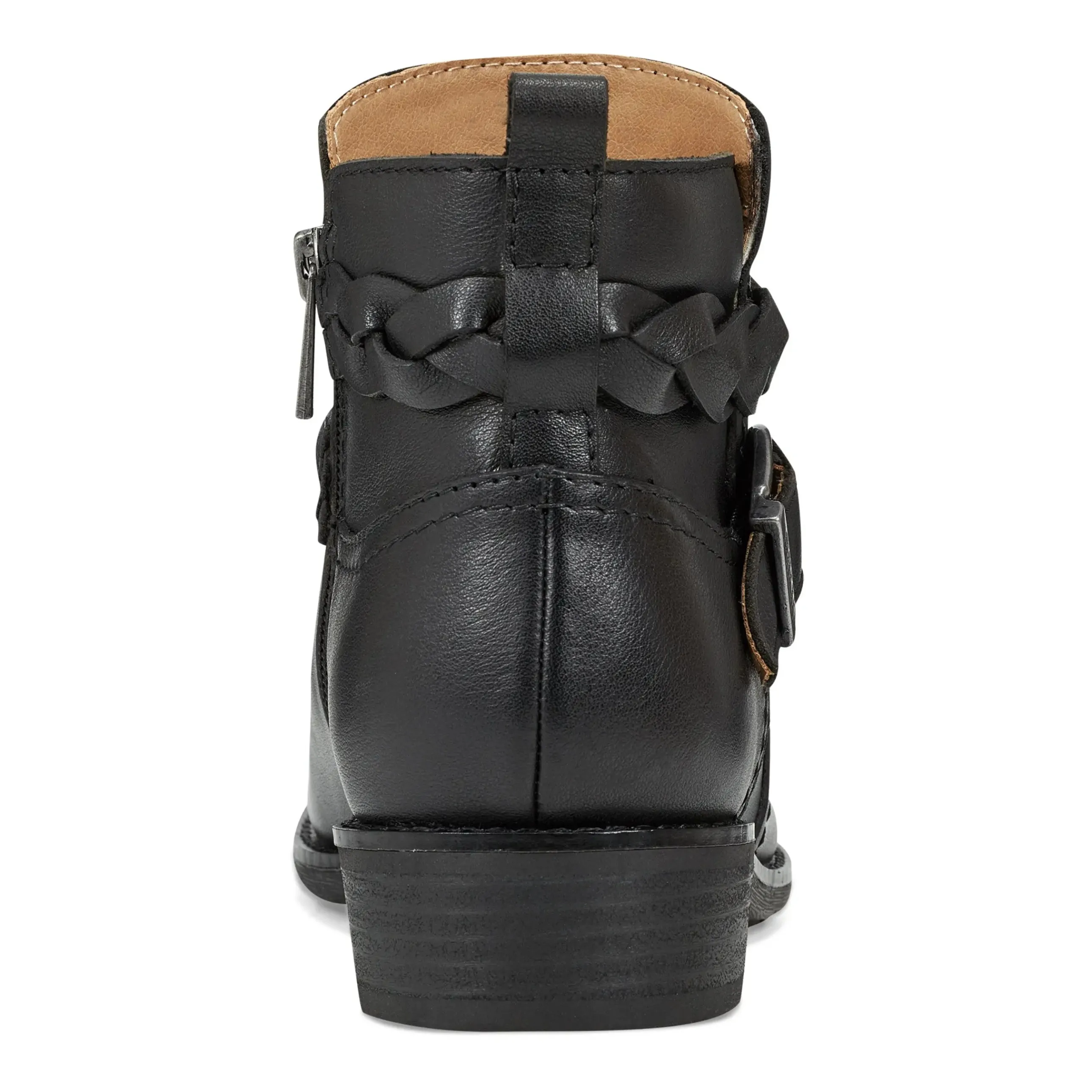 Nicole Round Toe Stacked Heel Casual Booties