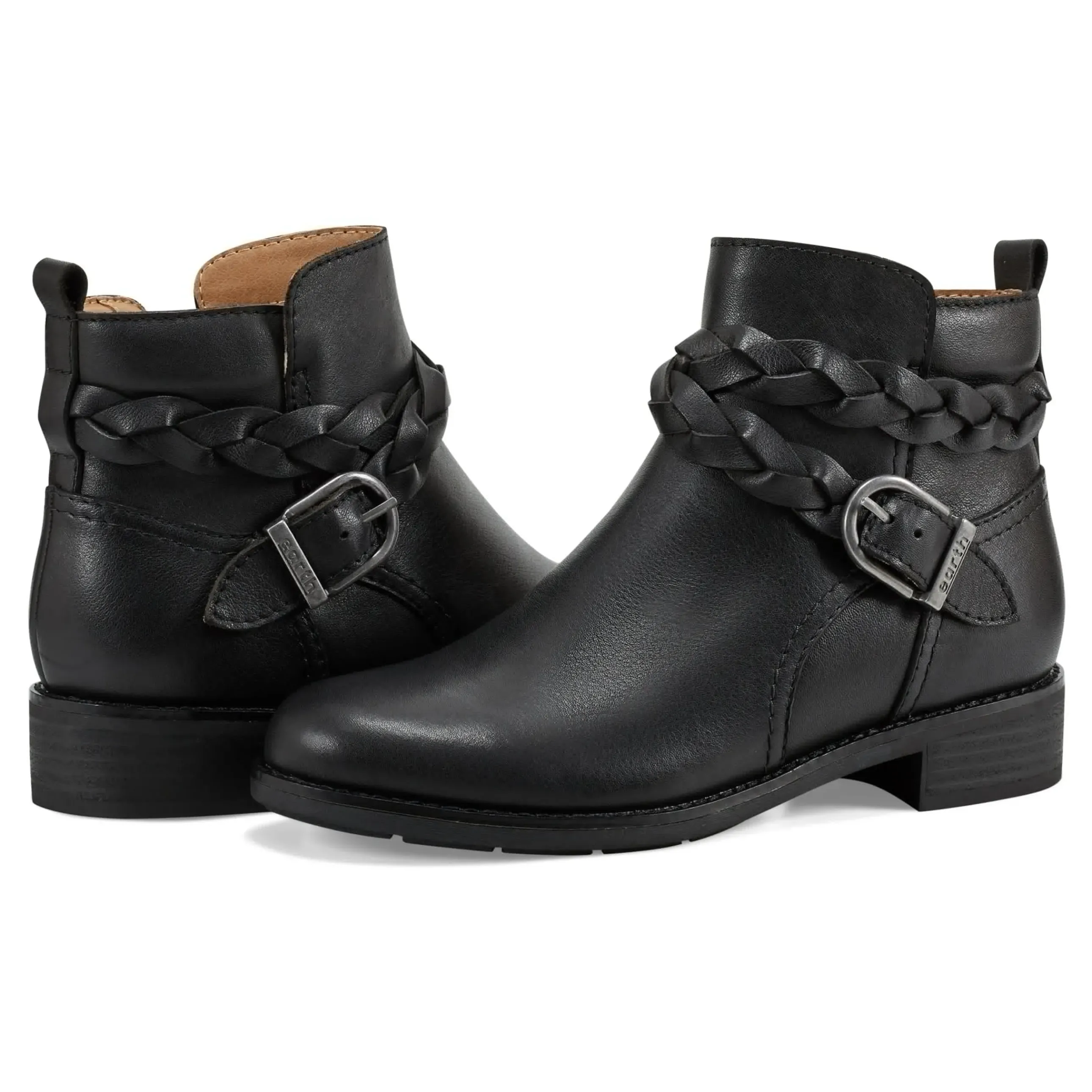 Nicole Round Toe Stacked Heel Casual Booties