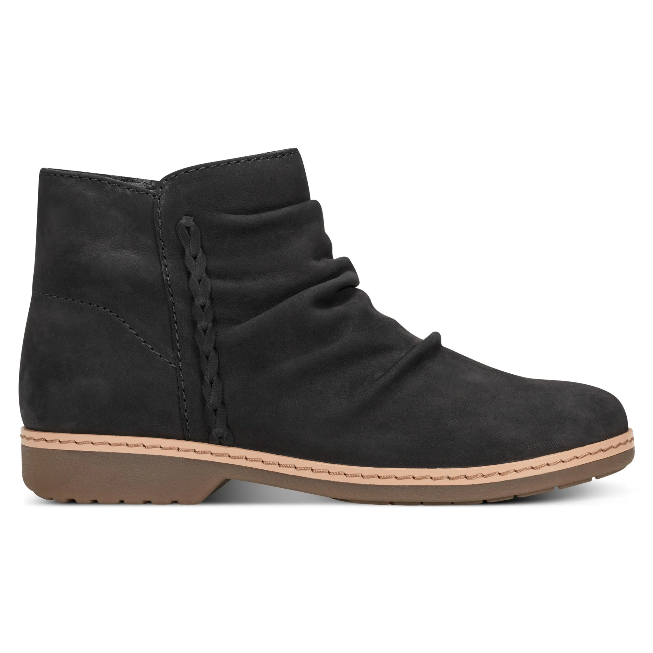 Hilaree Water Repellent Round Toe Ruched Casual Booties