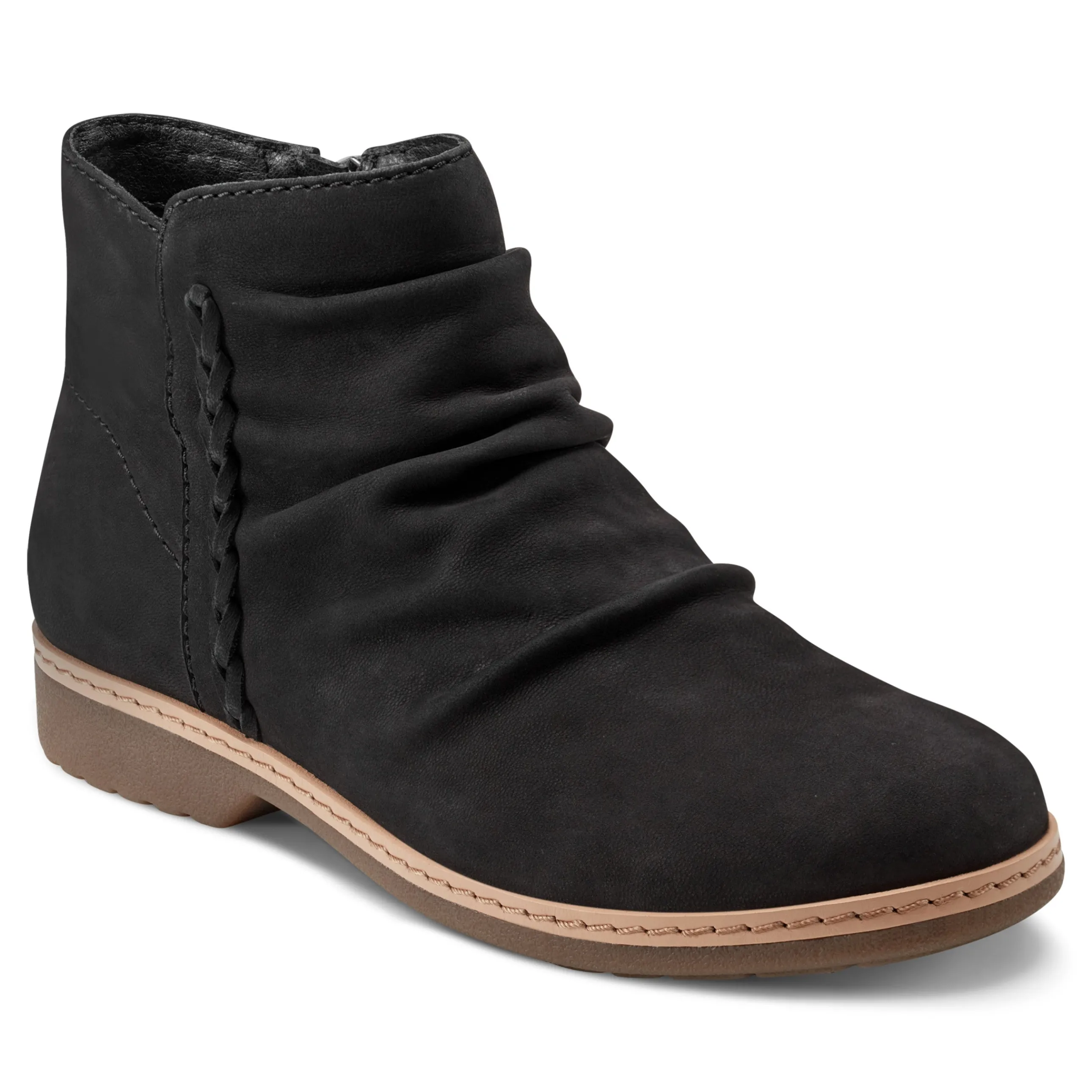 Hilaree Water Repellent Round Toe Ruched Casual Booties