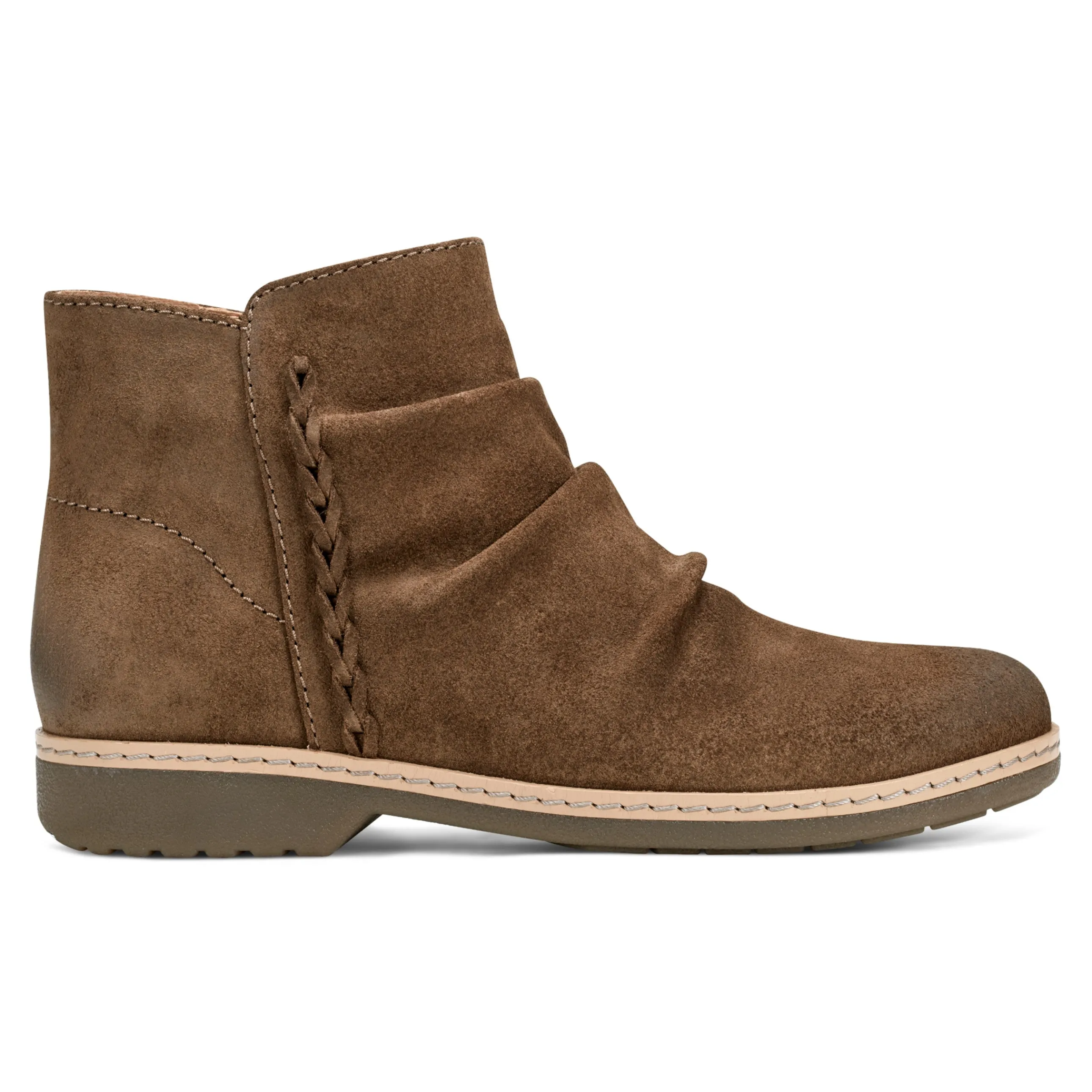 Hilaree Water Repellent Round Toe Ruched Casual Booties