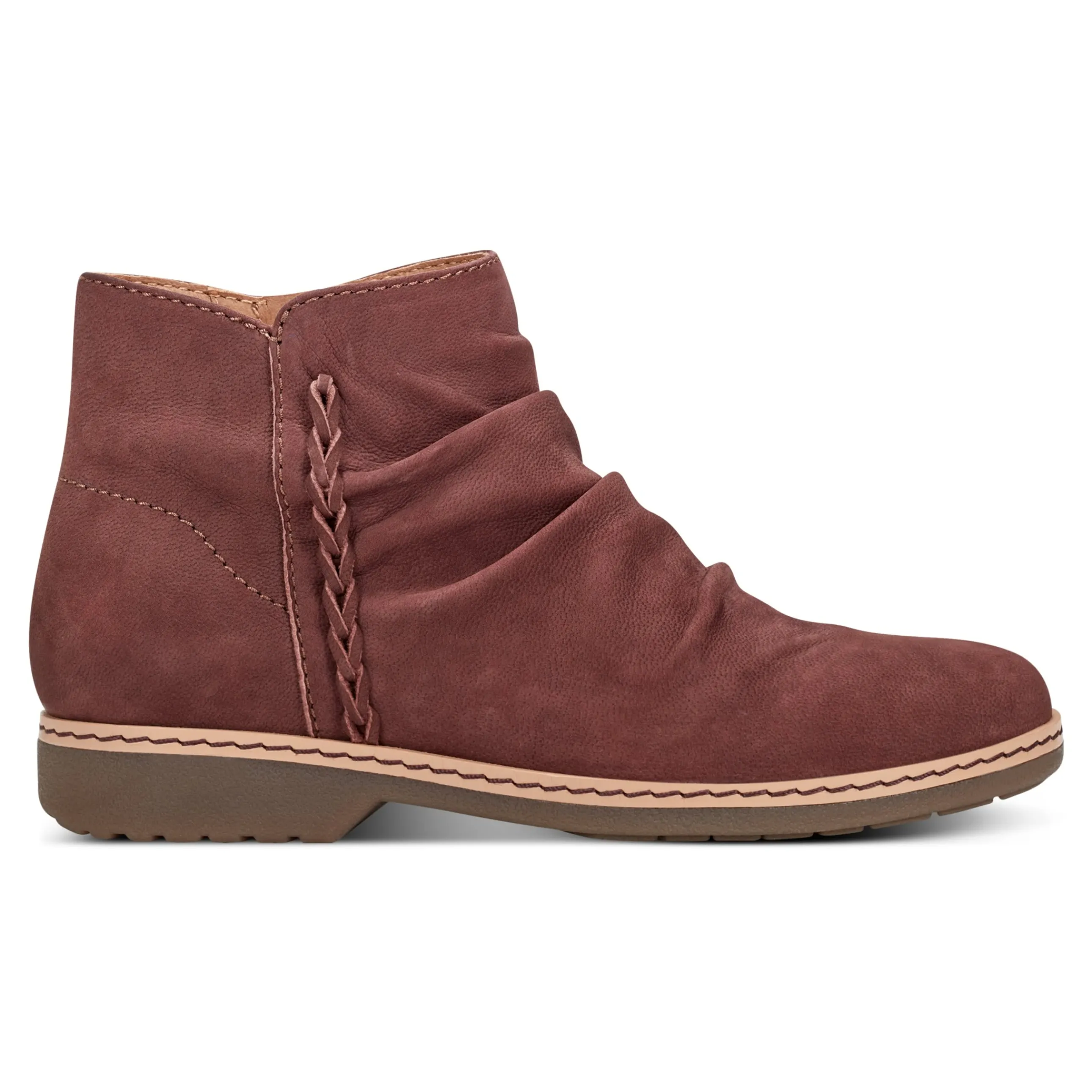 Hilaree Water Repellent Round Toe Ruched Casual Booties