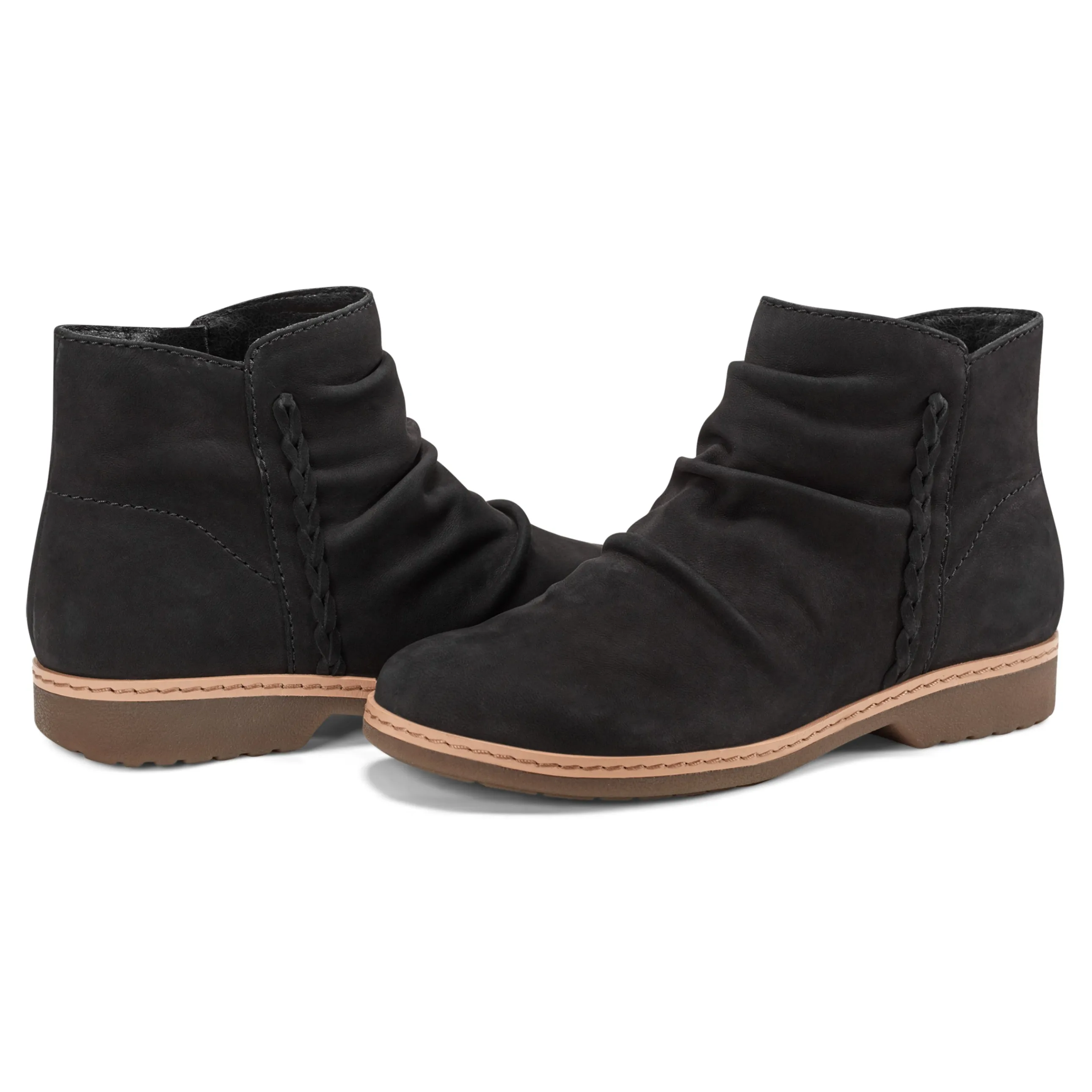 Hilaree Water Repellent Round Toe Ruched Casual Booties