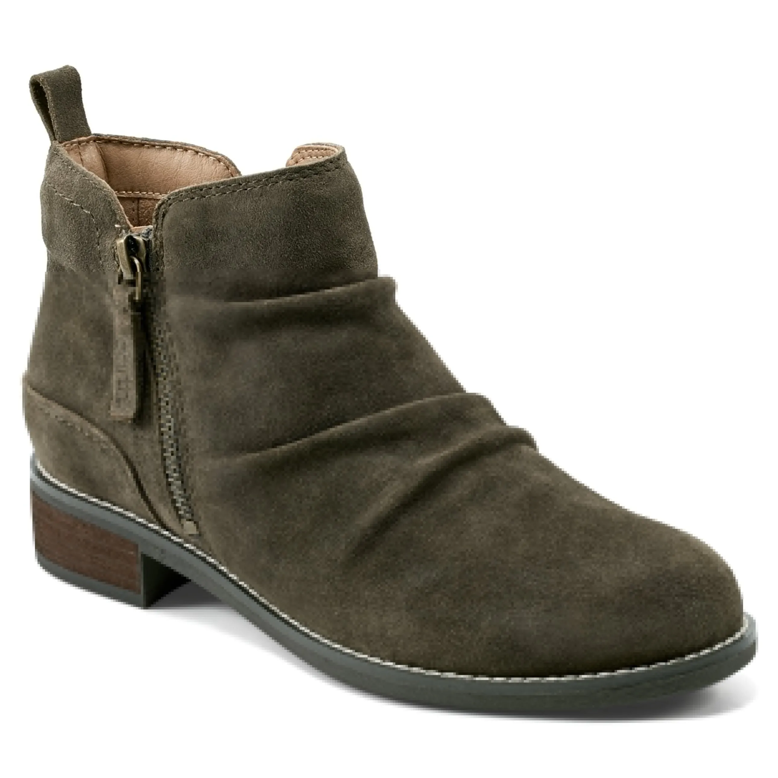 Nadya Round Toe Ruched Casual Booties