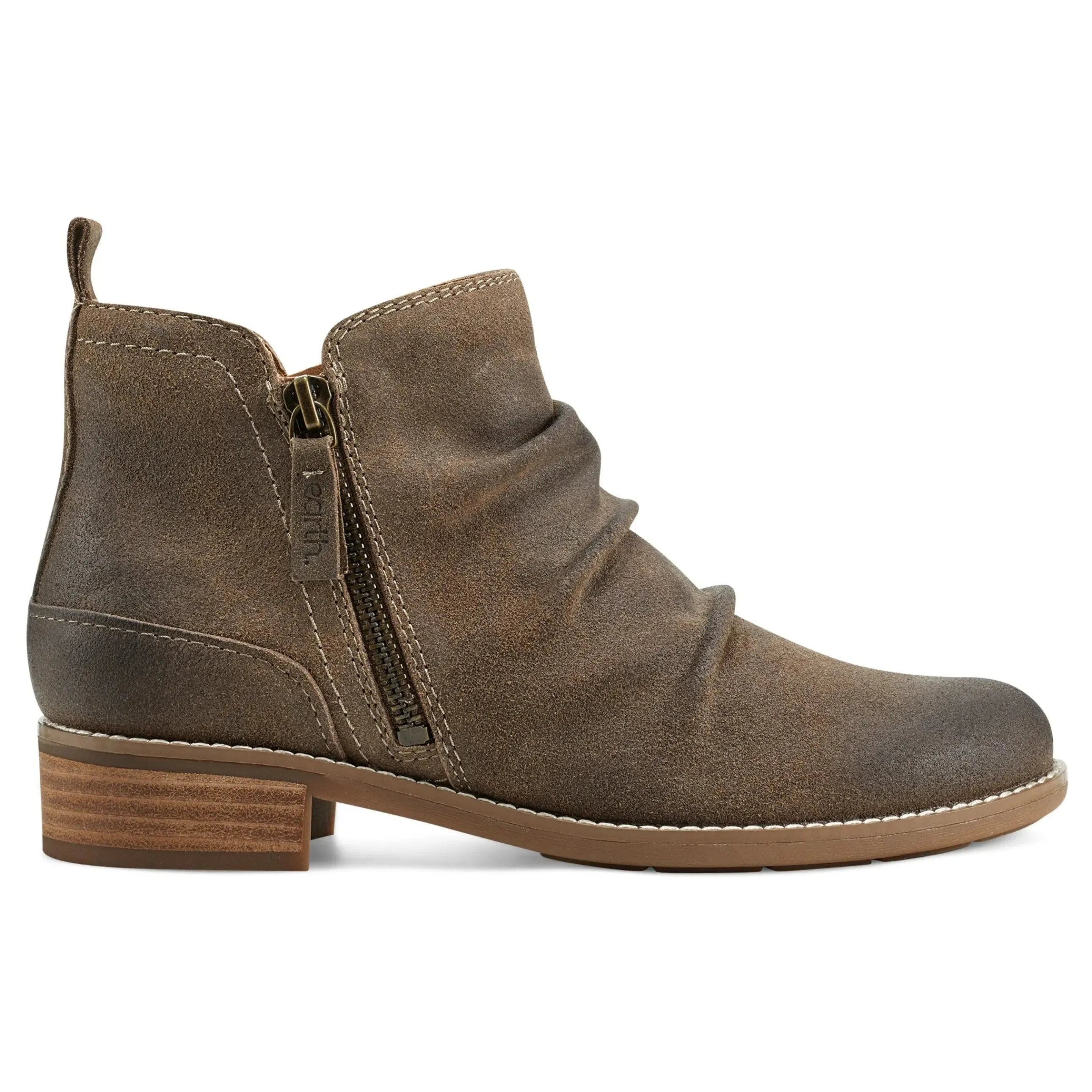 Nadya Round Toe Ruched Casual Booties