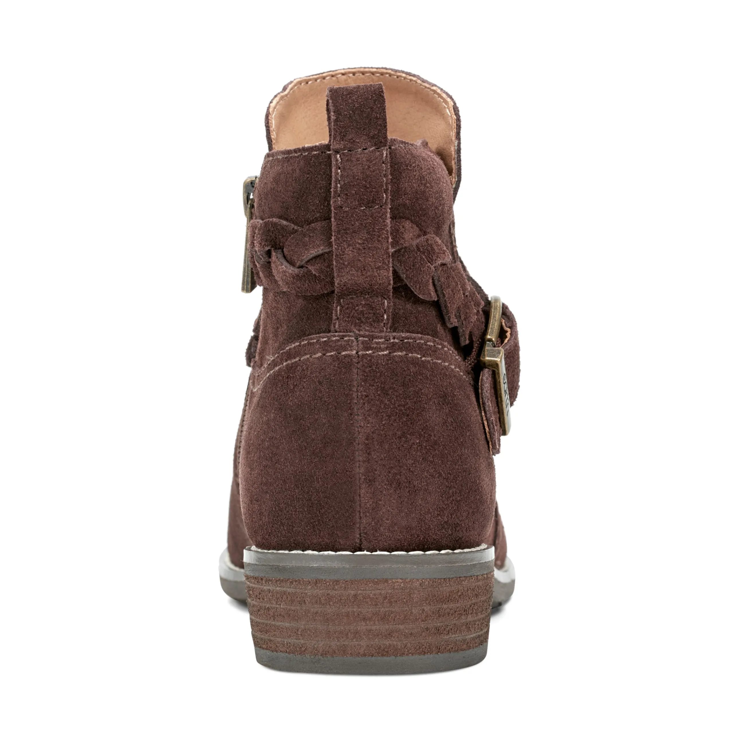 Nicole Round Toe Stacked Heel Casual Booties