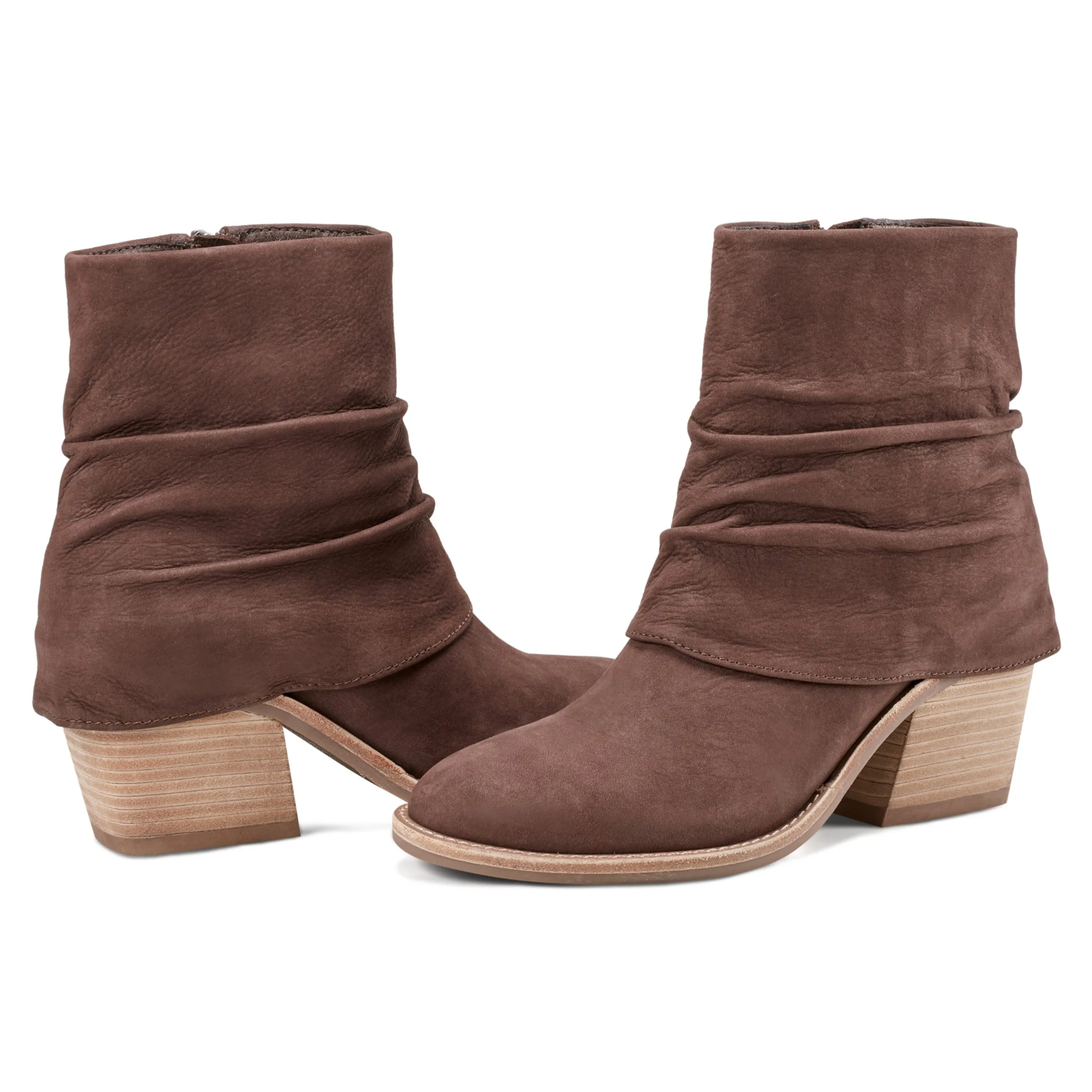 Savvy Block Heel Ruched Casual Booties