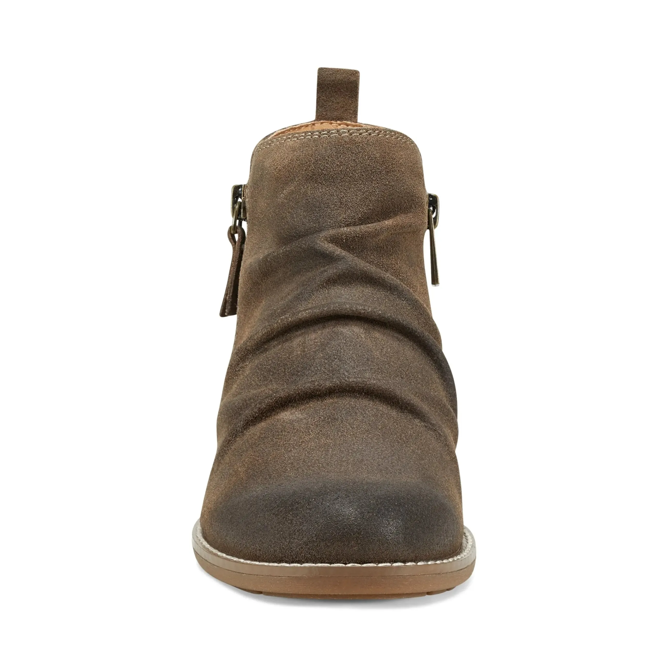 Nadya Round Toe Ruched Casual Booties