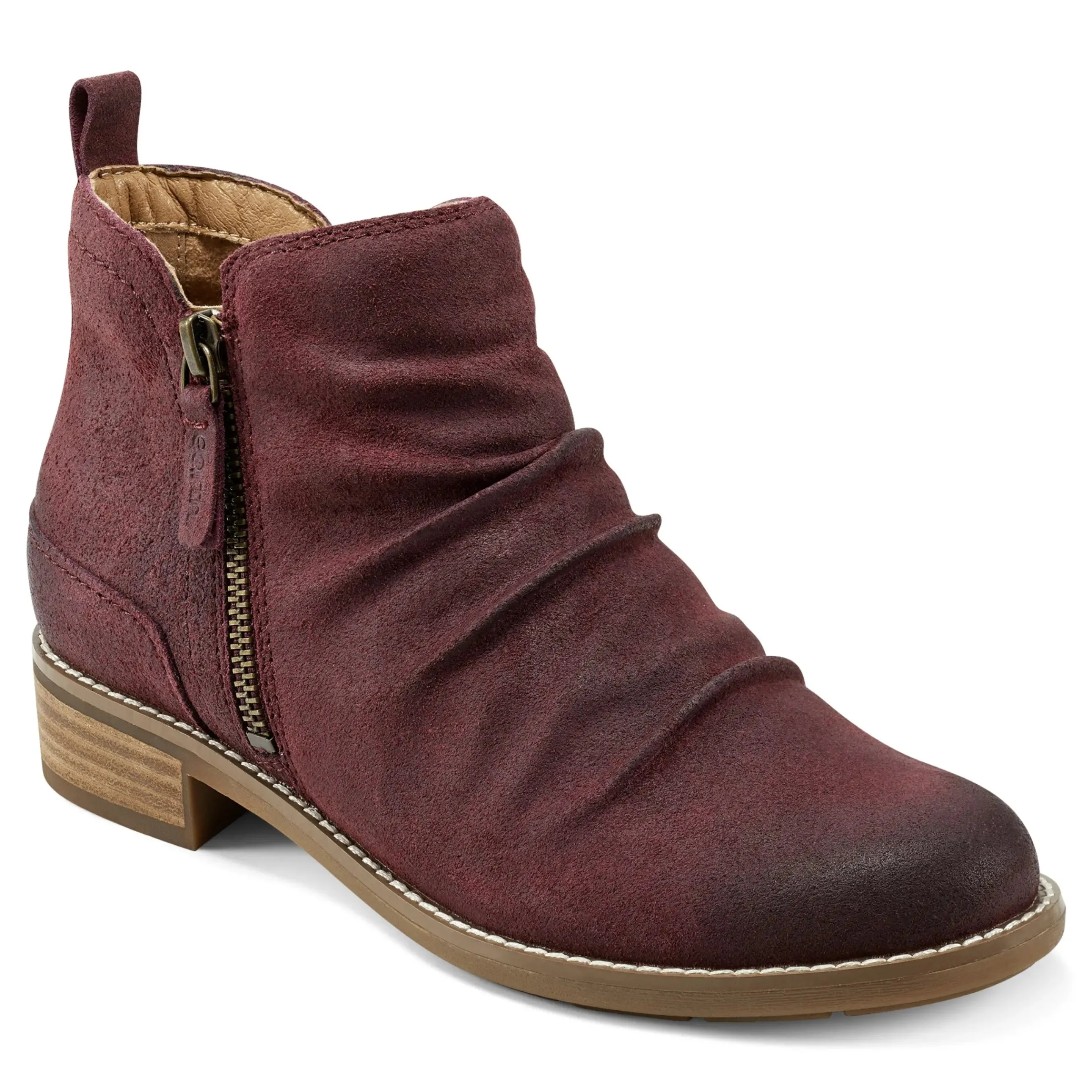 Nadya Round Toe Ruched Casual Booties