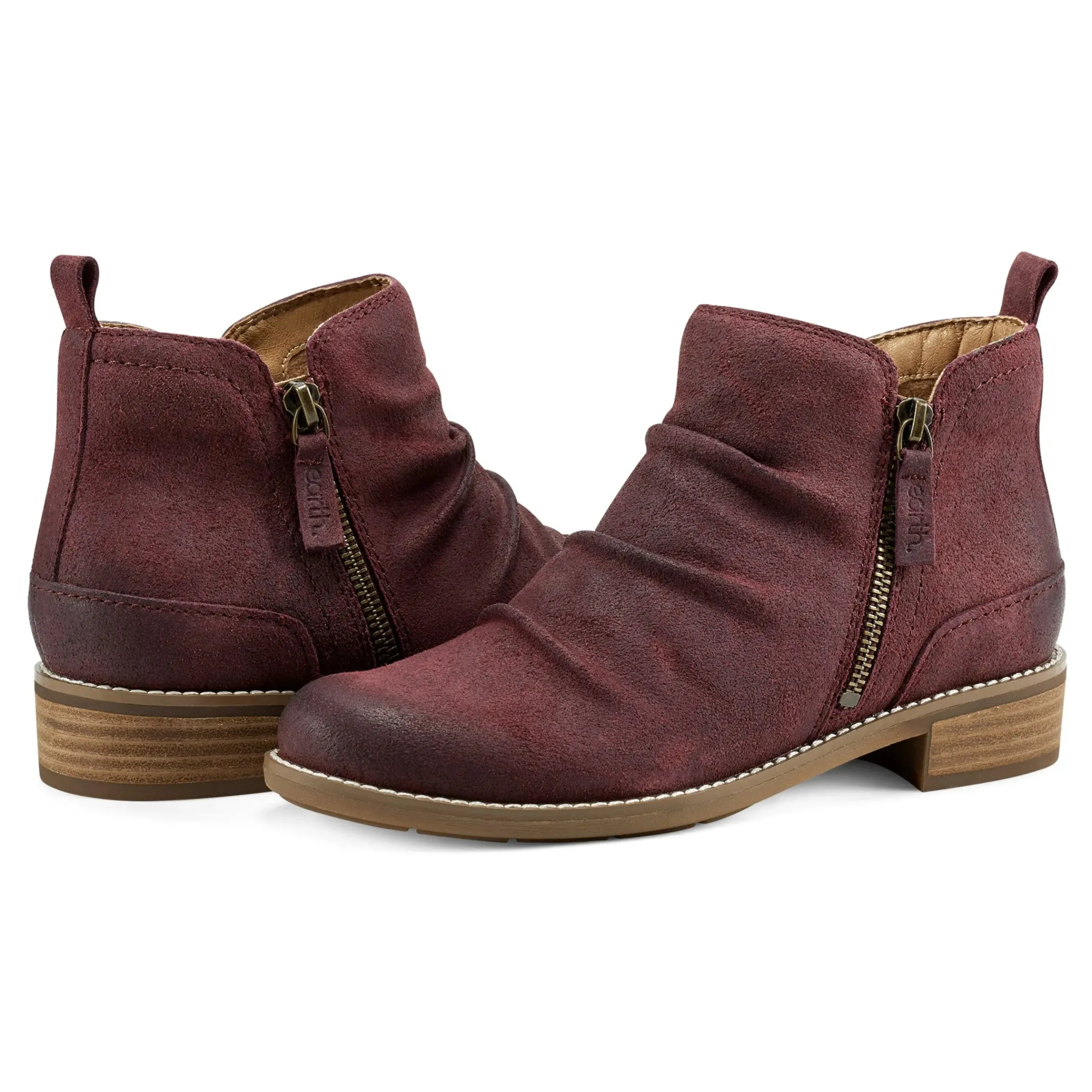 Nadya Round Toe Ruched Casual Booties