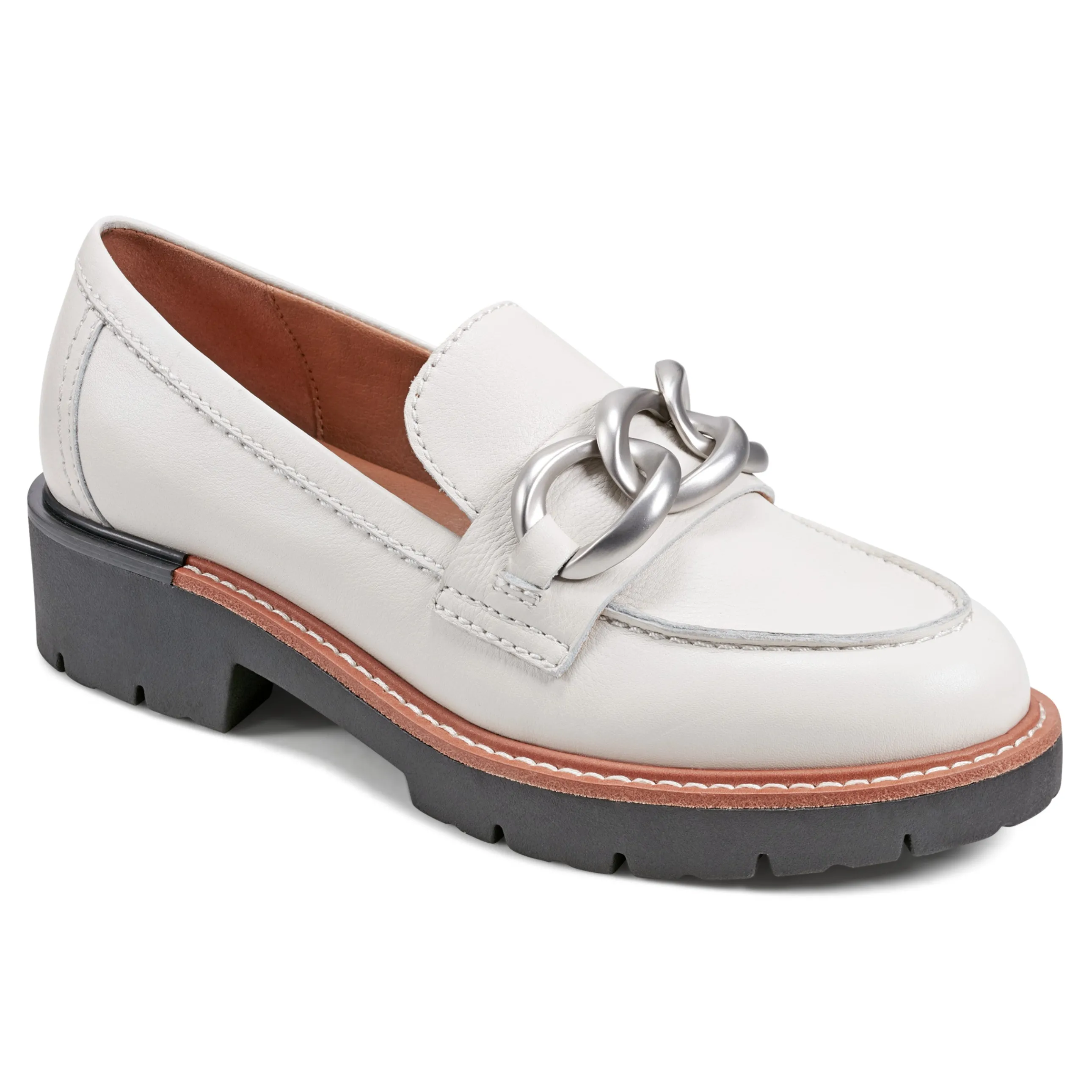 Zalor Round Toe Lug Sole Casual Slip-on Loafers